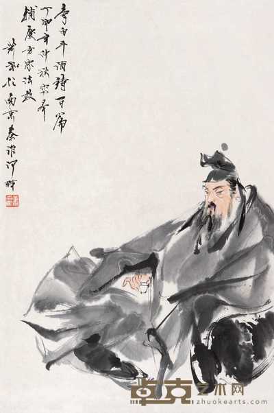 萧和 李白斗酒 立轴 66.5×45cm